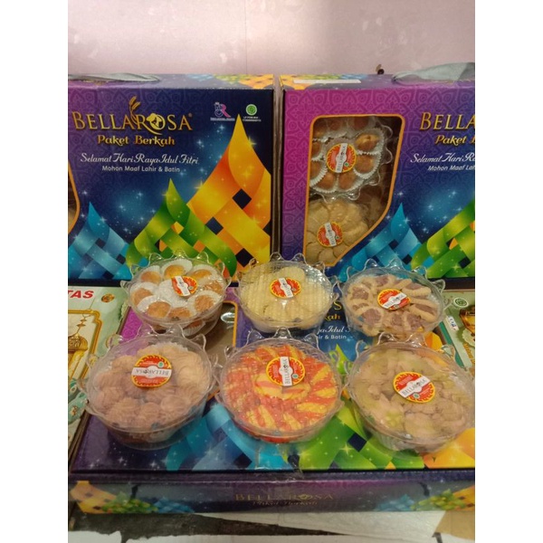 PAKET KUE LEBARAN BELAROSA ISI 6 TOPLES MACAM2 KUE KERING BERAT 1 KG / HARGA GROSIR