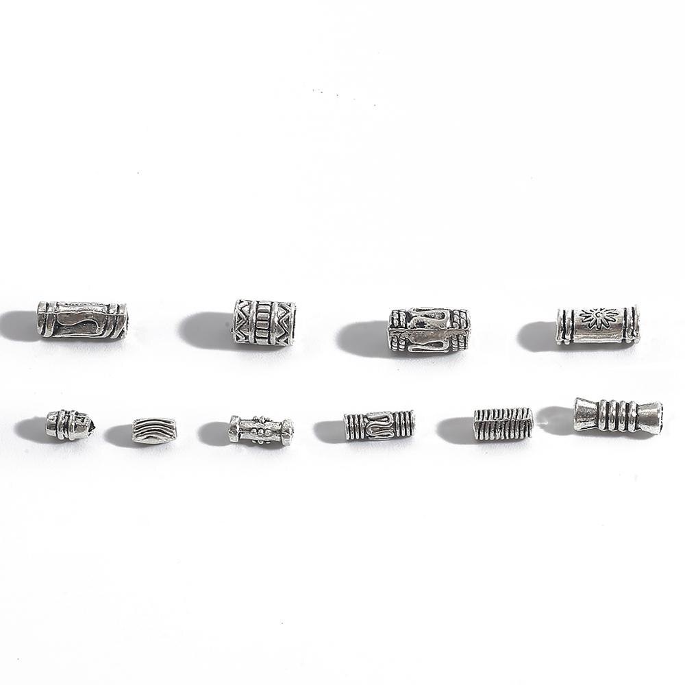 50-100 Pcs 4-11 Mm Antik Tibet Perak Spacer Manik-manik Logam untuk Membuat Perhiasan DIY Gelang Aksesoris Manik-manik Menjahit Perlengkapan