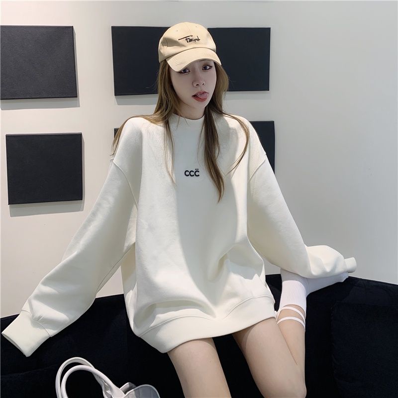 S - XXXXXL(6XL) Sweater Korean Style Simple Words CCC BIGSIZE OVERSIZE Crewneck Sweatshirts Fleece Pria Wanita Jumbo Jaketin aja