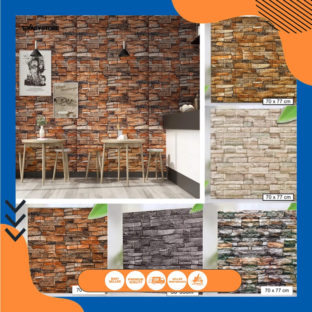 WALLPAPER DINDING 3D MURAH 70X77  WALLPAPER DINDING MARAH  STIKER DINDING  WALLPAPER 3D FOAM TERMURA