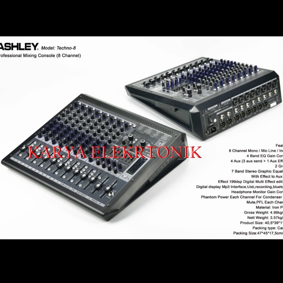MIXER AUDIO ASHLEY TECHNO8/TECHNO 8 8CHANNEL