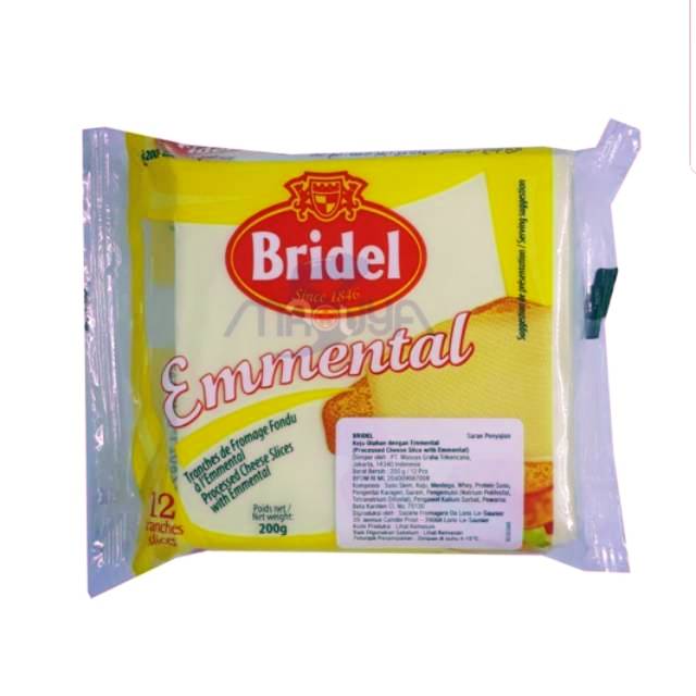 Bridel Processed Cheese Slice with Emmental 200g 12 slice