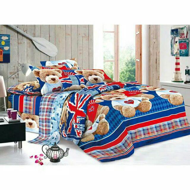 Sprei Motif Teddy Bear 3d Set 180x200 - Terlaris Seprei Extravaganza Motif Bear