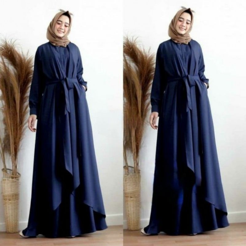 Baju Gamis Muslim wanita Dress Murah Aluna Maxi
