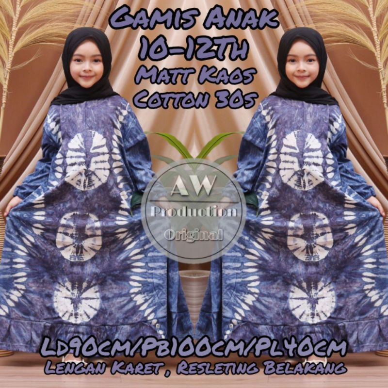 Daster Anak Perempuan Lengan Panjang 7-12th Resleting Belakang Matt Kaos Adem Klok Rempel Motif Pelangi Termurah Kekinian