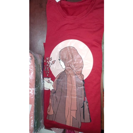 tunik kaos warna merah