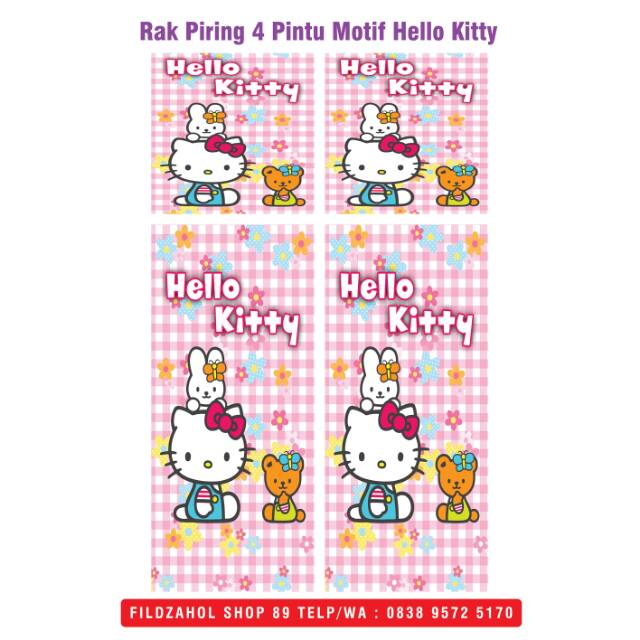 36 Rak  Piring  Kaca Motif  Hello  Kitty  Konsep Top 