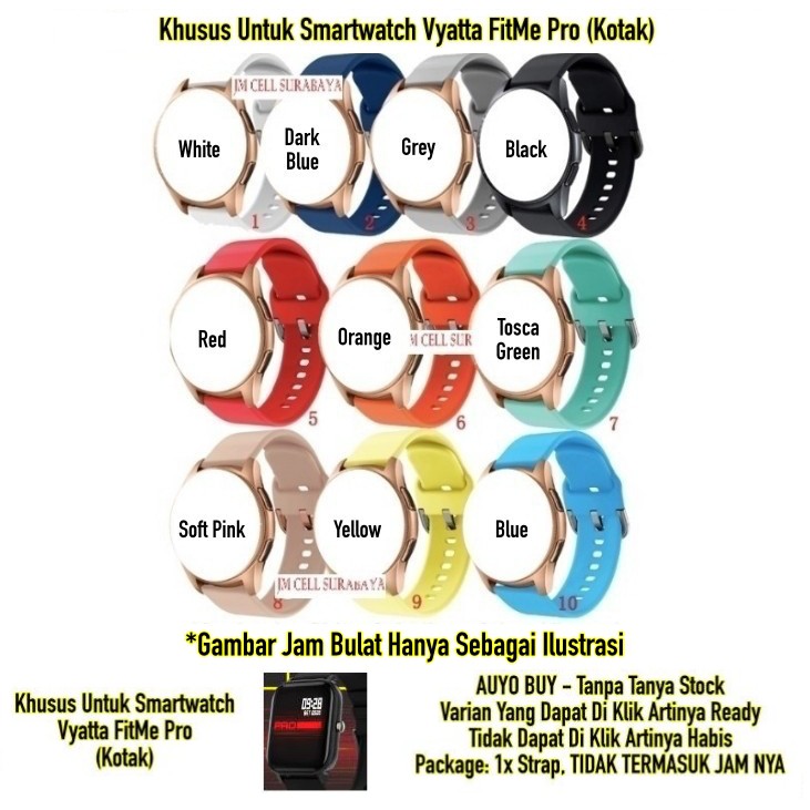 Tali Jam Watch Strap Vyatta FitMe Pro (Kotak) - Sport Rubber Active