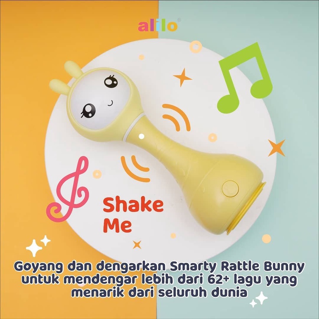 Alilo Smarty Rattle Bunny / Rattle Bayi / Lagu Anak /  Shake&amp;Tell / 0-3th