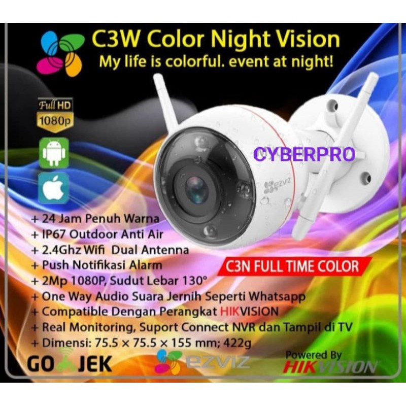 EZVIZ C3WN1080p ekstra wifi range IPcamera CCTV outdoor by hikvision