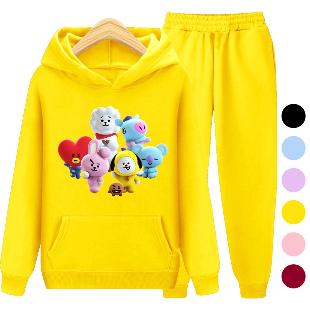 Setelan Anak Sweater Hoodie BT21 Anak Perempuan / Sweater Anak Korea Size S (3-5 thun) M (5-7 thun) XL(9-12 thun) XXL (13 + thun)