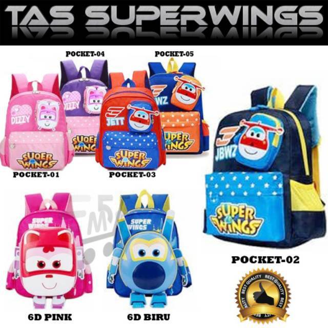 Metromart Tas Anak Ransel Sekolah Superwing 6D Pocket Metromart Tas Anak Ransel Sekolah Superwing 6D Pocket