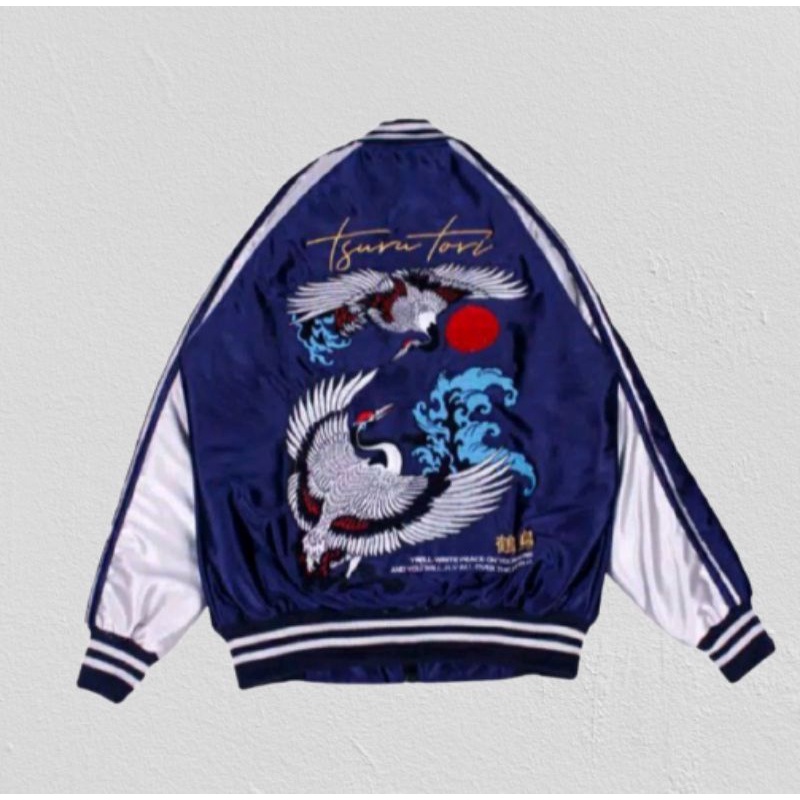 Jaket Sukajan Murayama - Tsuru Tori Vol 1 - Biru Putih