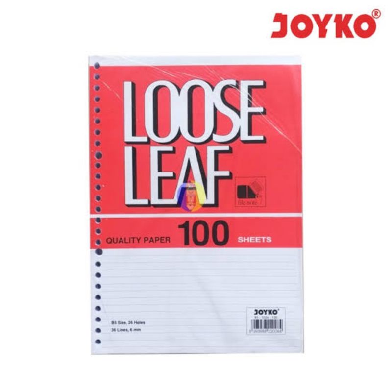 

Loose Leaf Joyko B5 100 Sheet