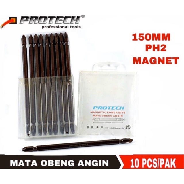 Mata Obeng Angin 150mm Ph2 2 Protech mata drei ketok magnet