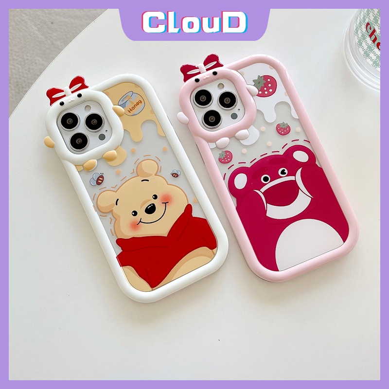 Soft Case TPU Desain Beruang Lotso Winnie the Pooh 3D Untuk IPhone 11 12 13 Pro MAX 6 6S 7 8 Plus XR X XS MAX SE 2020