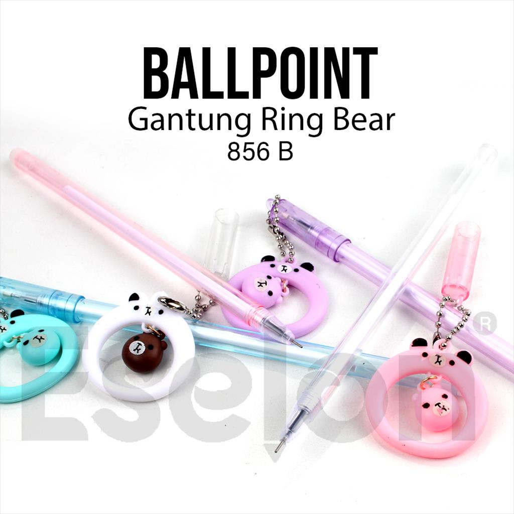 Pulpen Gel Fancy Model Gantungan Ring Bear 856B Bulpen Korea Lucu Import Terlaris dan Terbaru Cod