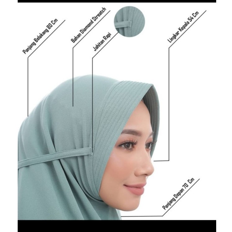 HIJAB BERGO MARYAM PET JILBAB PET BAHAN DIAMOND