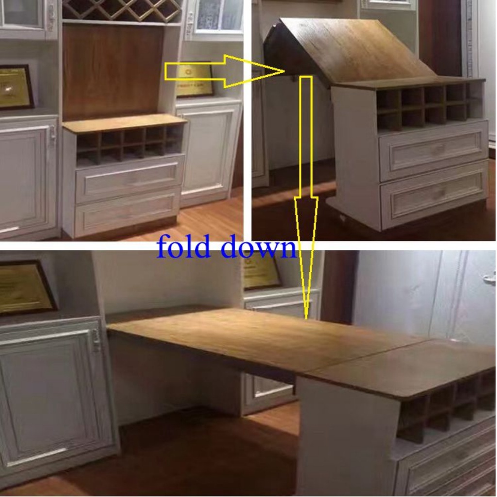 Mekanik Engsel Meja Lipat Dinding Penghemat Ruangan Space Pull Down Table Mechanism Set