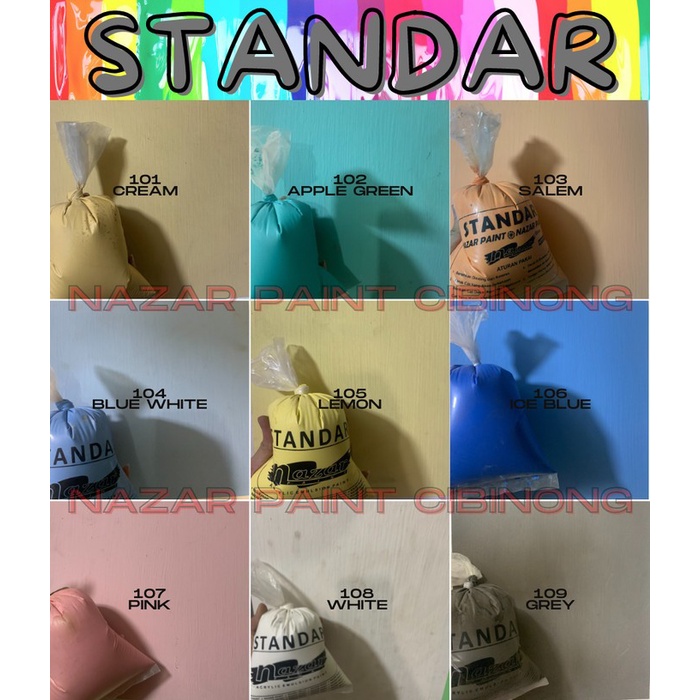 CAT TEMBOK KILOAN NAZAR PAINT KUALITAS STANDAR ( INTERIOR ) 500 GRAM