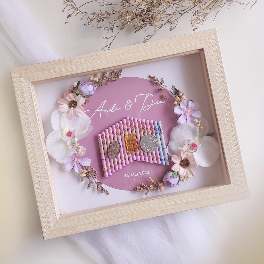 Mahar Simple Frame Uang Emas - 20x25cm - (var 1)