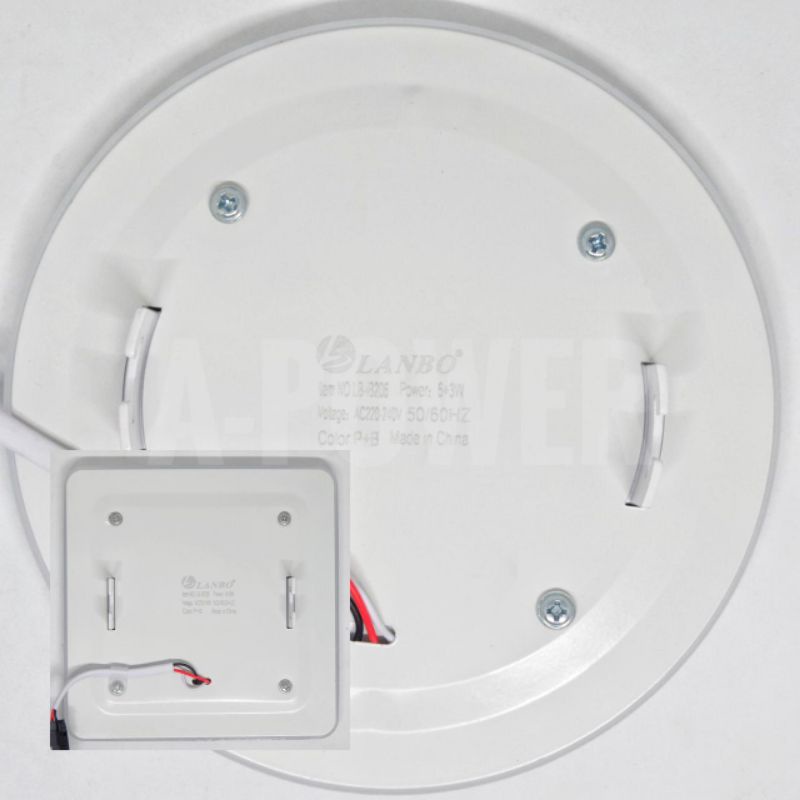 Lanbo - LED Downlight IB Inbow 6+3W Putih Biru (Kotak / Bulat)