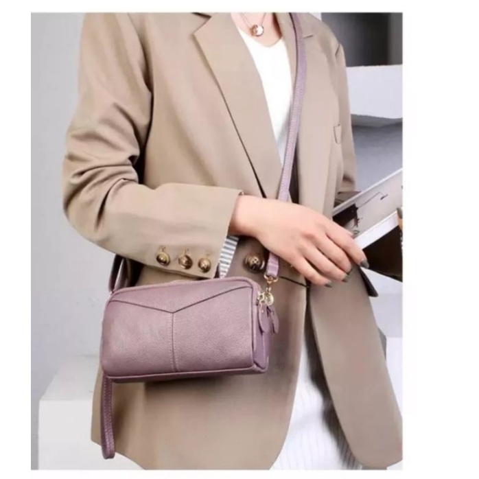 Tas Selempang Wanita Terbaru 2021 Tas Tangan Wanita Tas Bahu Dompet Wanita TAs Selempang Wanita TErlaris Tas Selempang Korea Tas Bahan Kulit Jeruk TEbal IMPORT
