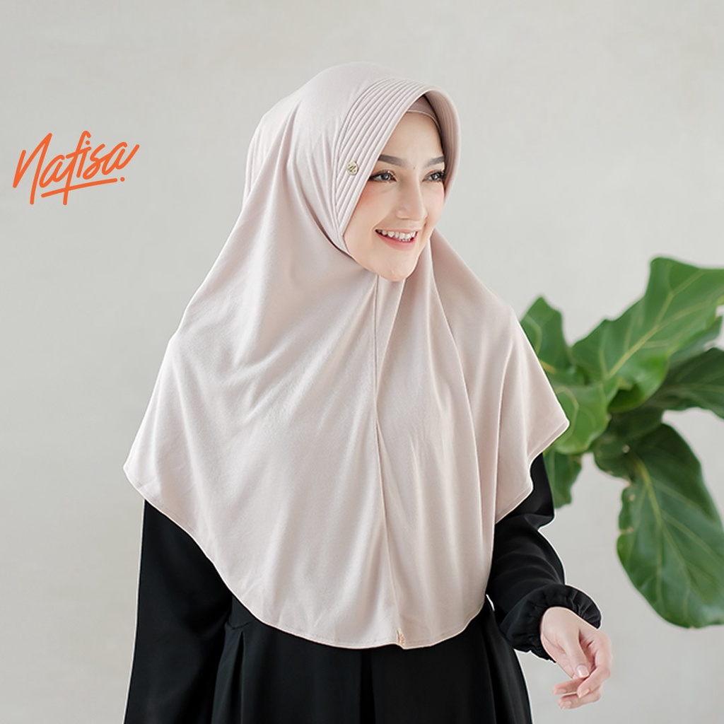 Nafisa Instan Azqila Premium - Hijab Instan Jilbab Bergo Bahan Kaos High Quality-Camel