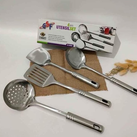 SPATULA SET STAINLESS STEEL GSF 4PCS / SPATULA SET STAINLESS STEEL 4PCS / SUTIL SET STAINLESS STEEL 4PCS GSF G-4404 / GSF 4404 / GSF G 4404