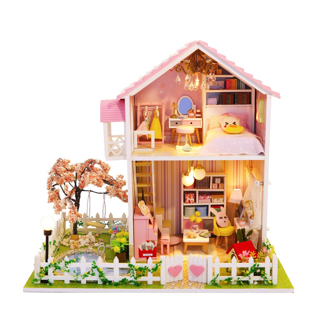 CutemeCraft DIY Miniature House Dollhouse 3D Art and Craft Sakura Pink