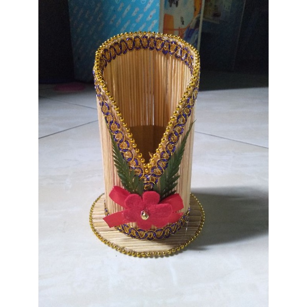 

H7Y promo prakarya tempat pensil pulpen pas vas bunga dll dari tusuk sate