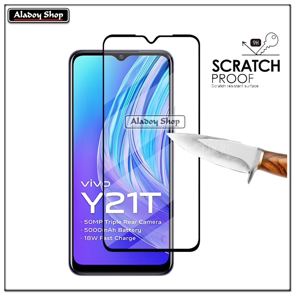 PAKET 2 IN 1 Tempered Glass Layar Vivo Y21T/Y33T + Skin Carbon Film 3D