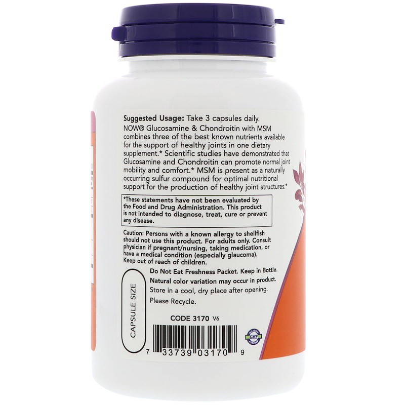 Now Foods Glukosamin Chondroitin MSM 90 Caps Now Glucosamine Ori USA Now Glukosamin