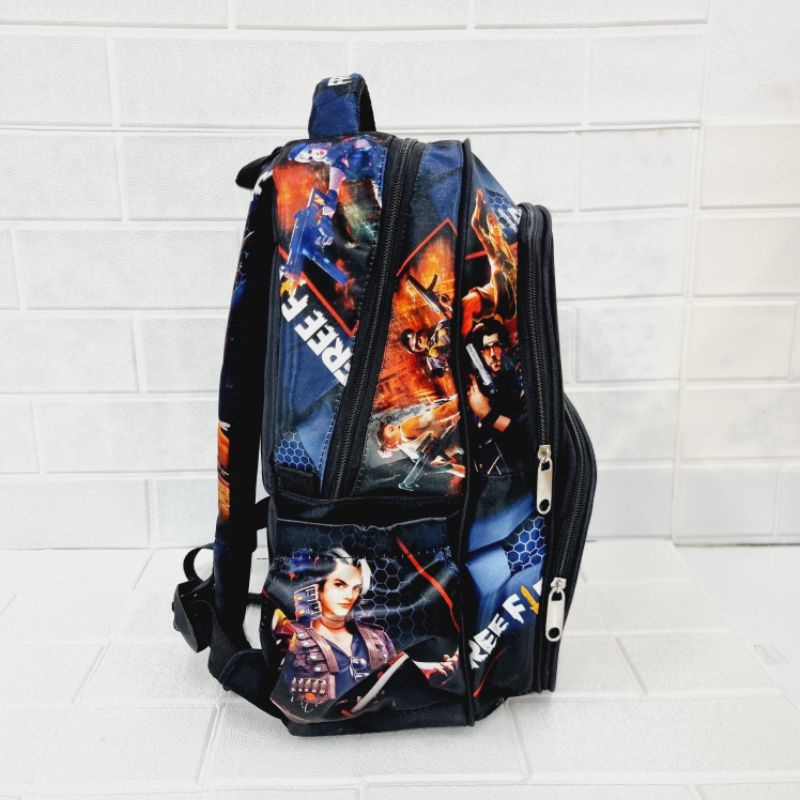 Tas Ransel 12&quot; - 15&quot; - 18&quot; FREE FIRE (3 Kantong) Cocok untuk Anak TK - SD
