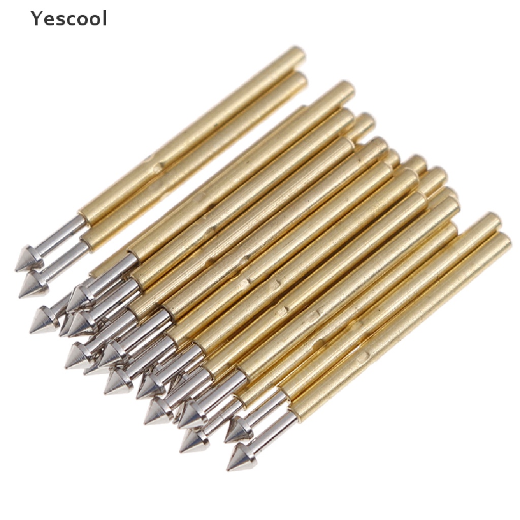 Yescool 100Pcs P75-E2 / E3 spring test probe pogo pin 1.3 / 1.5mm Kepala Kerucut 1.0mm