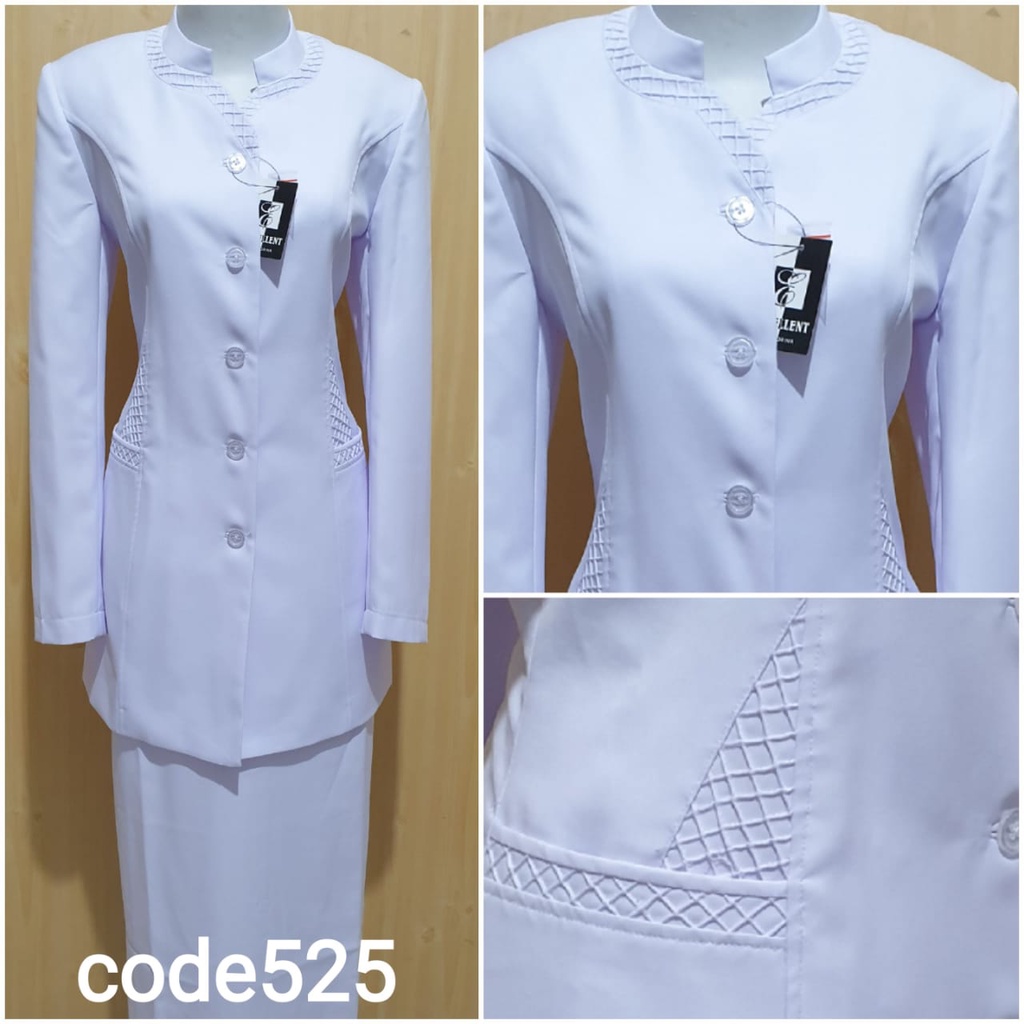 Blazer Wanita Putih Set Celana Baju Seragam Dinas Wanita Putih Set Rok A Seragam PNS ASN Pdh Pdl Gur