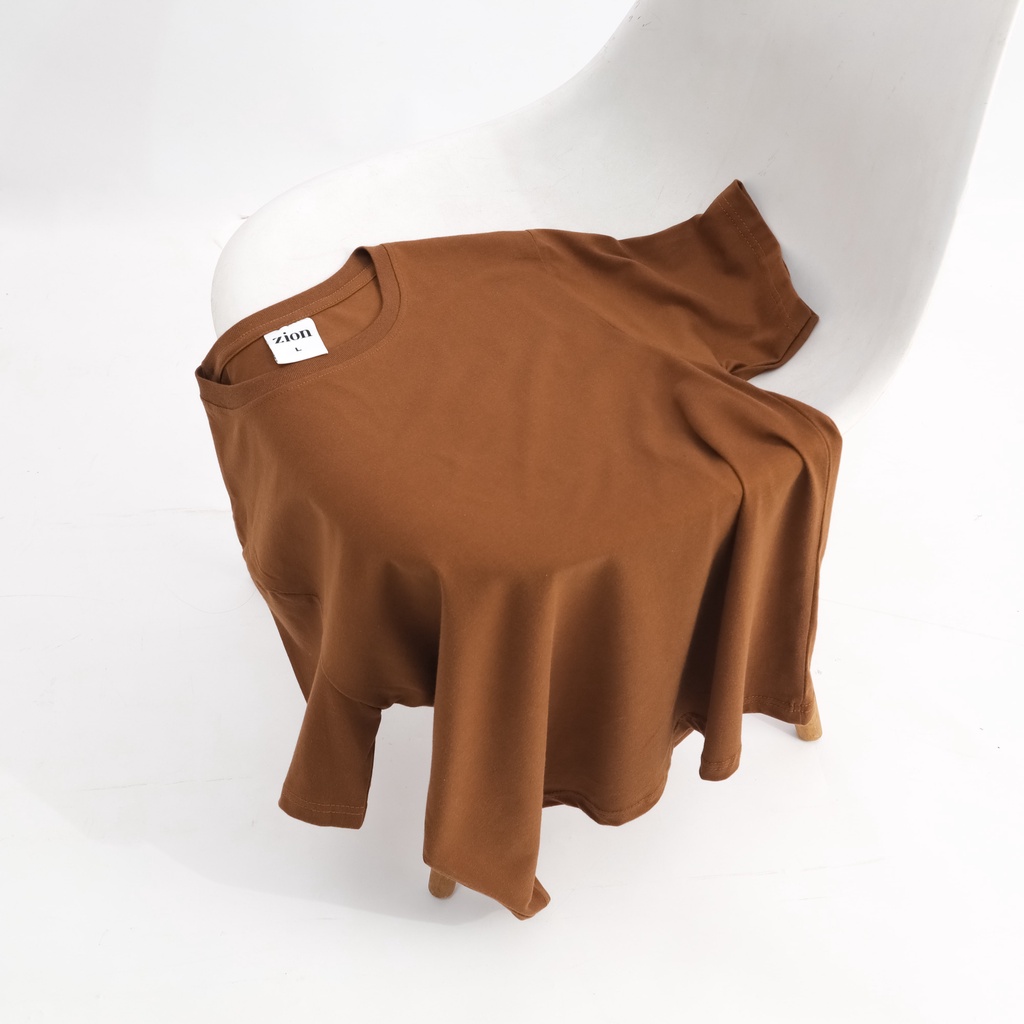 ZION Basic Kaos Polos Cotton Combed 24s - Toffee