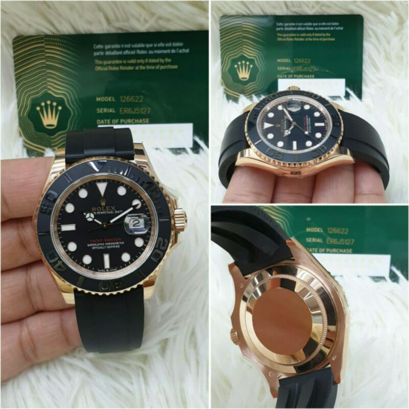 JAM TANGAN PRIA ROLEX YATCHMASTER AUTOMATIC MESIN SWISS ETA STRAP RUBBER
