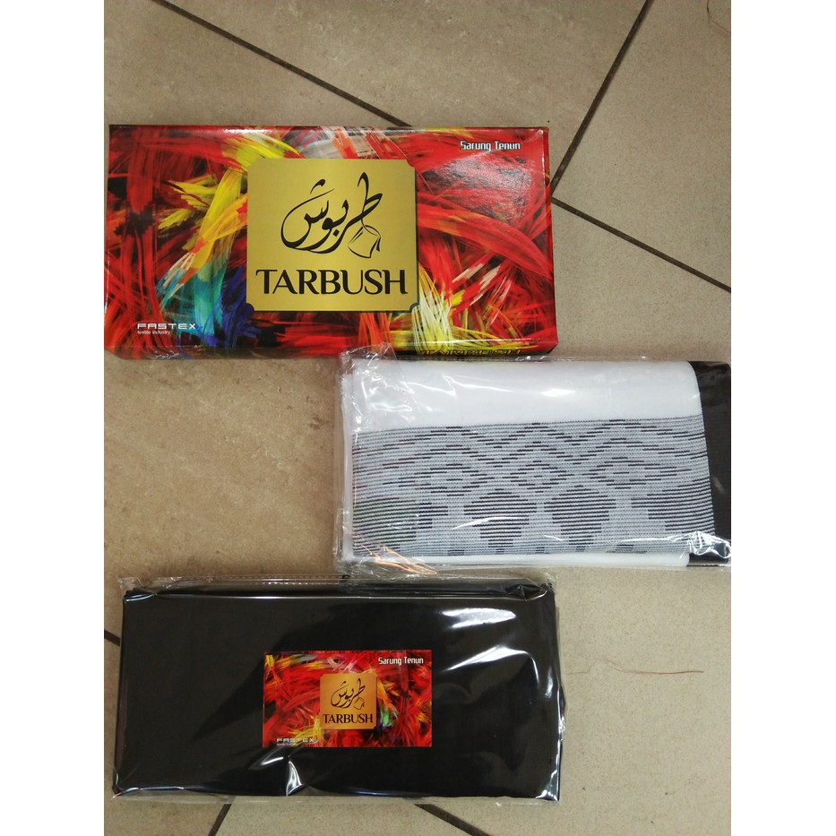 New Sarung Tarbush Polos Hitam & Putih
