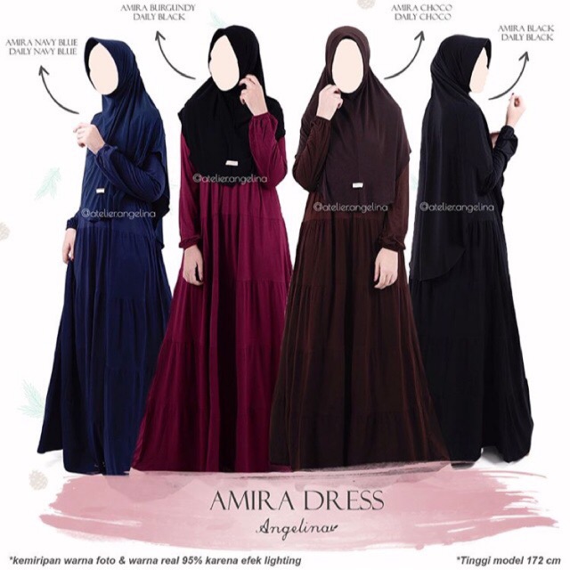 Amirah Dress Black & Navy & Choco Atelier Angelina
