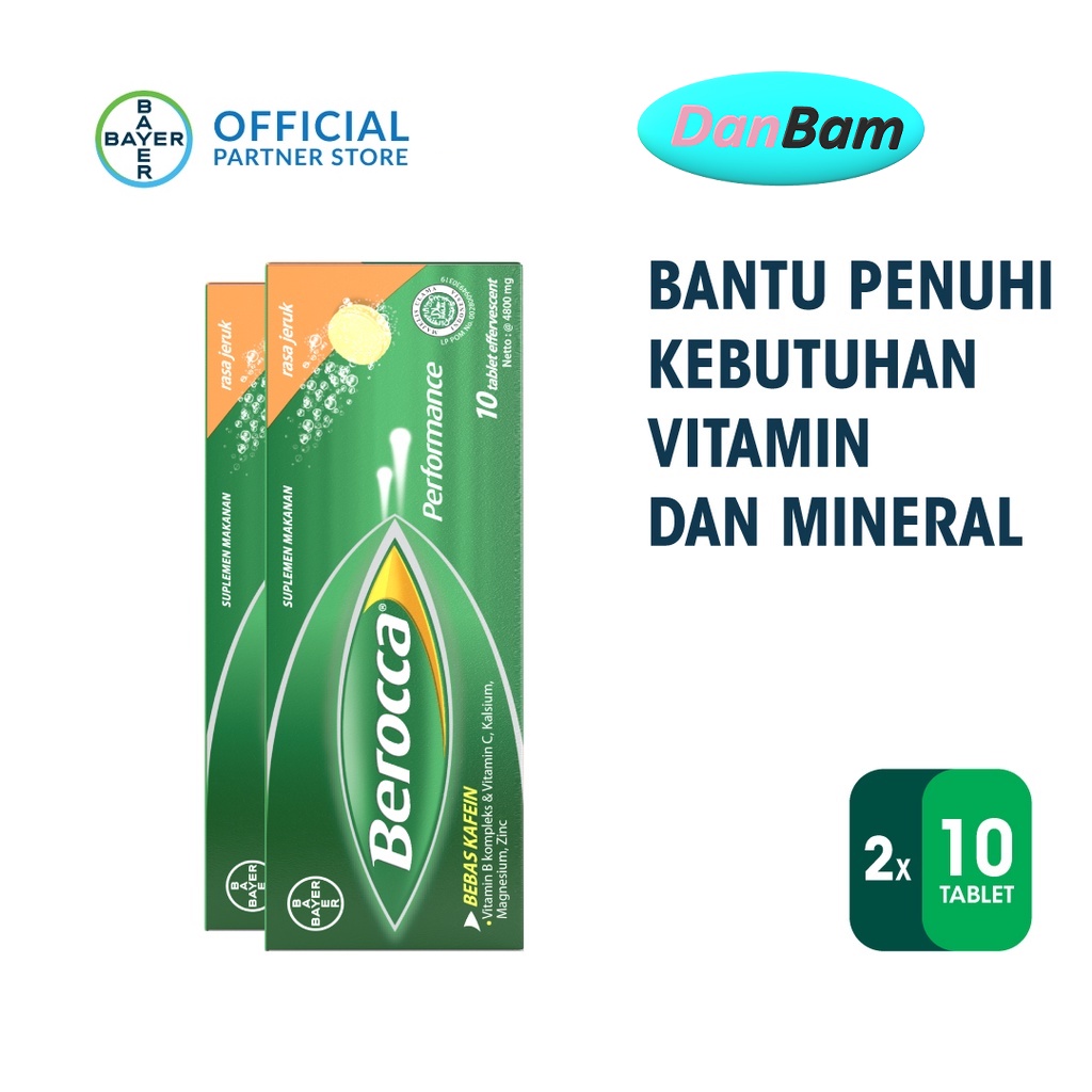 Berocca Multivitamin B kompleks Rasa Jeruk 20 Tablet