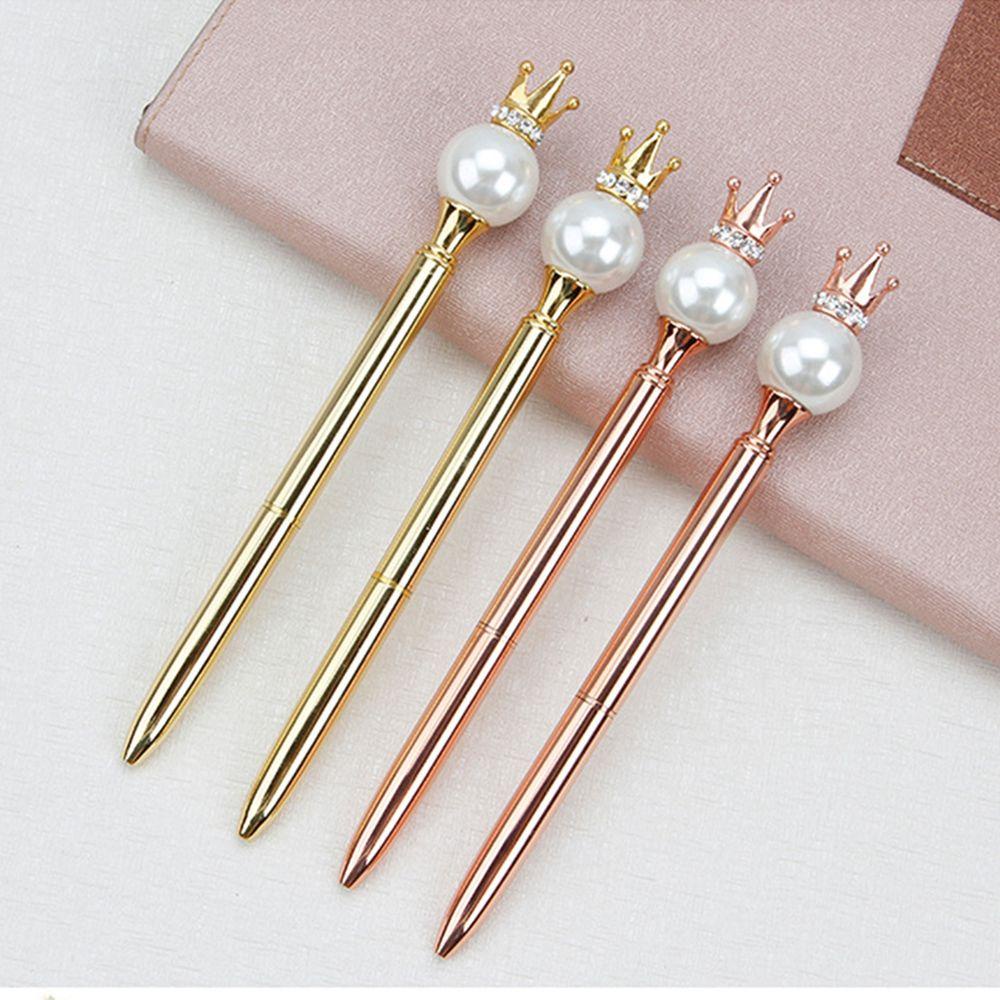 Nanas Logam Ballpoint Fashion Panas Berminyak Rollerball Alat Tulis Pena Bola Mahkota