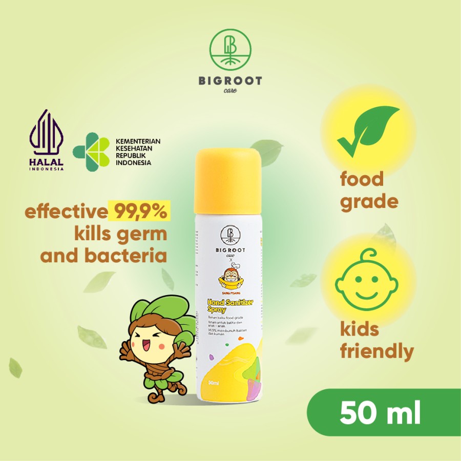 Hand Sanitizer Spray Food Grade Aman untuk Anak Bigroot Care 50ml