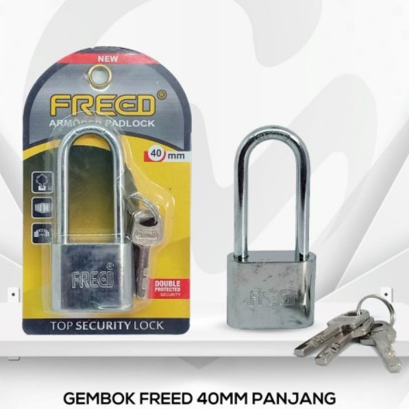 GEMBOK FREED 40MM leher panjang dan pendek Top security lock double protection