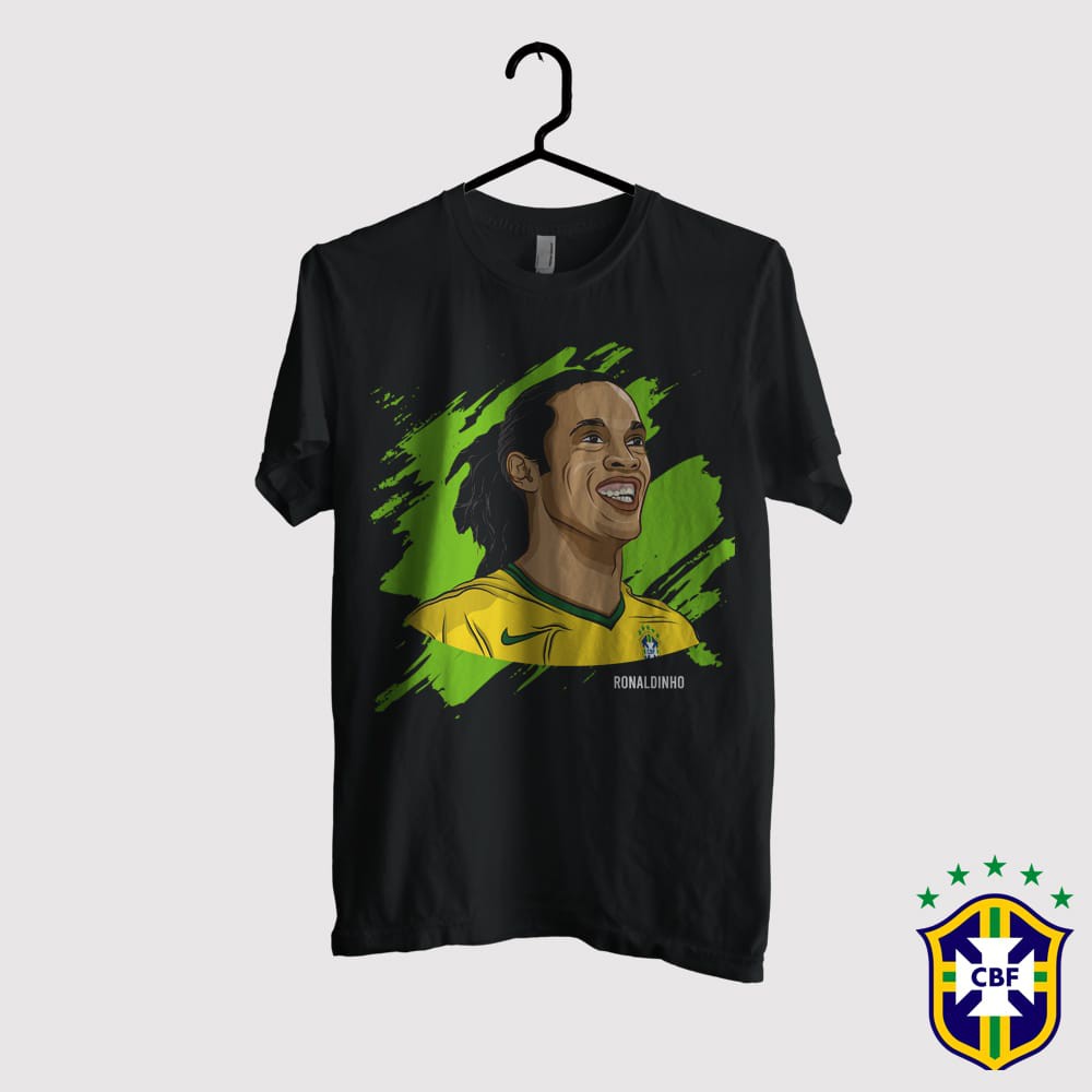 KAOS BOLA BRAZIL - RONALDINHO (TSHIRT KUALITAS PREMIUM)