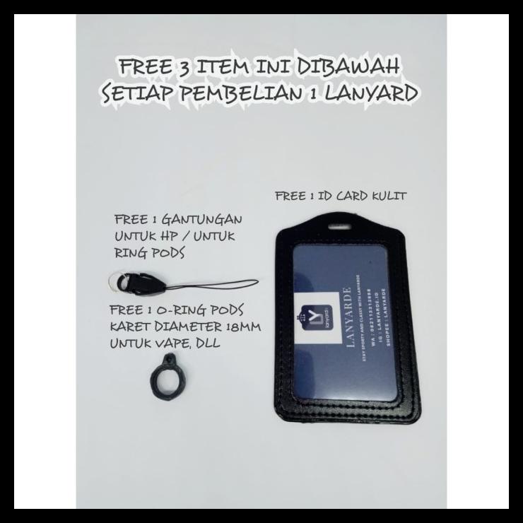 

SALE 4151 LANYARD SIMPLE NAME TAG ID CARD HOLDER TALI LEHER TEMPAT KARTU SALE