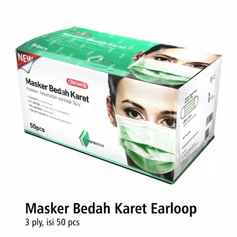 Jual Masker Bedah Karet Earloop 3ply Onemed Isi 50pcs / Masker Medis ...