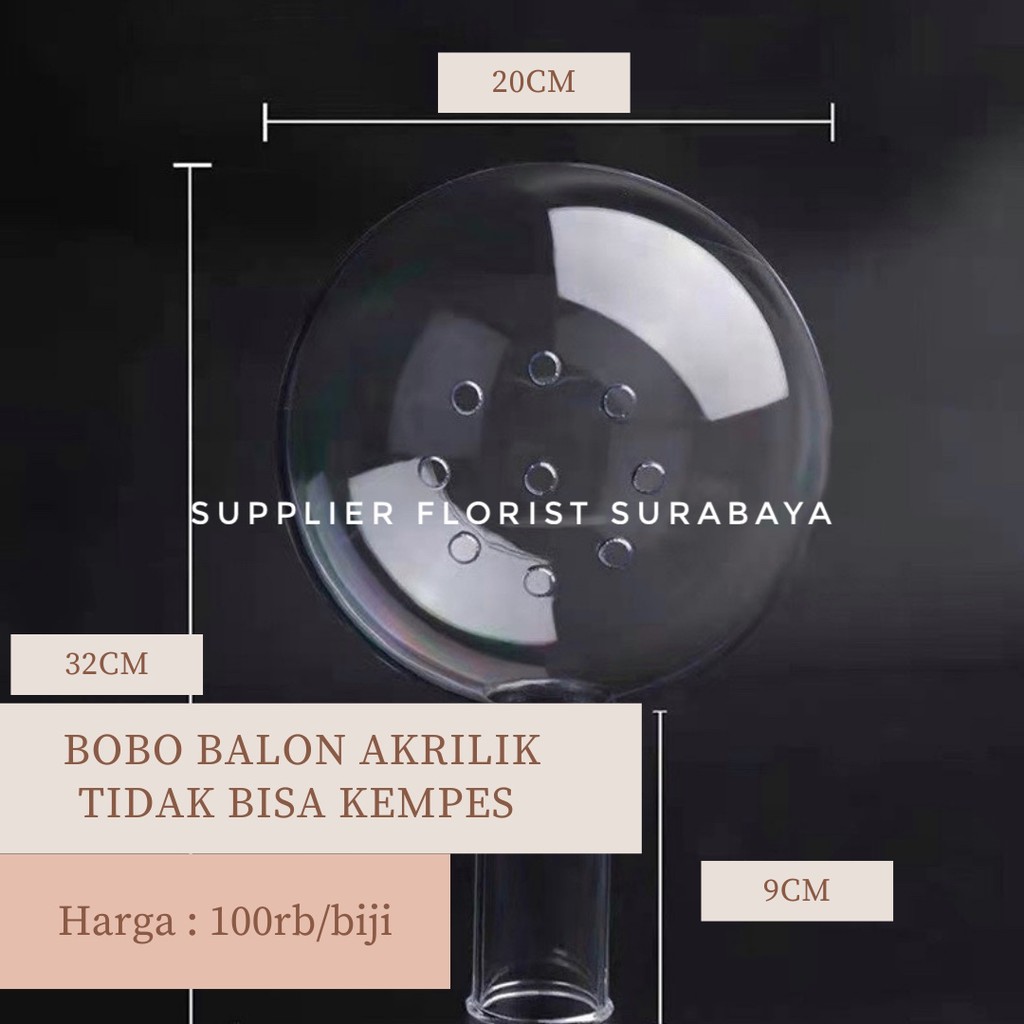 [BALON SAJA] BOBO BALON AKRILIK SEPERTI KACA BAHANNYA, TIDAK BISA KEMPES, SELAMANYA SEPERTI BALON