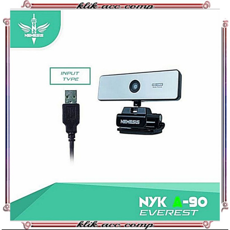 Webcam pc camera NYK A90 ORIGINAL 1080p / camera webcam CPU/PC/Laptop NYK nemesis A90