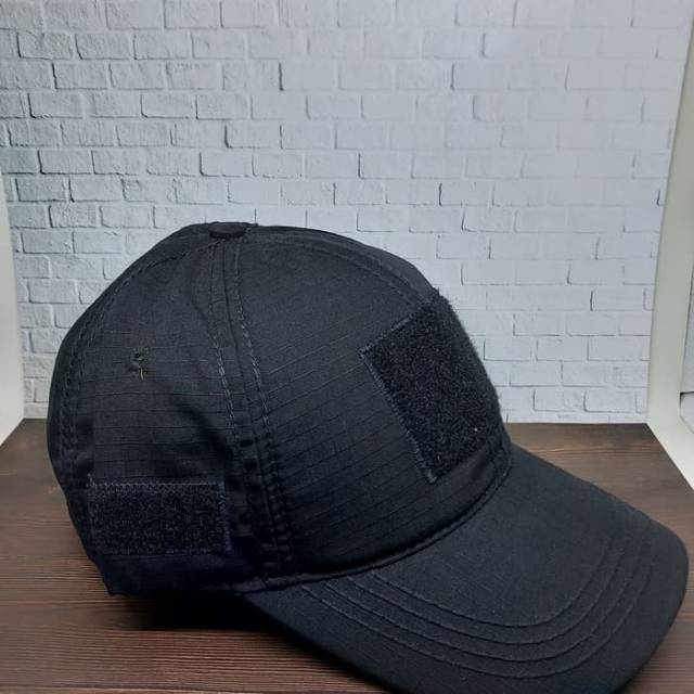 Topi tactical velcro loreng cream dan hitam